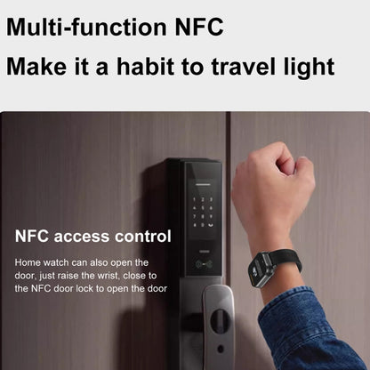 D8 Pro 2.01 inch 2 in 1 Bluetooth Earphone Silicone Strap Smart Watch, Support NFC with Cover(Black) by buy2fix