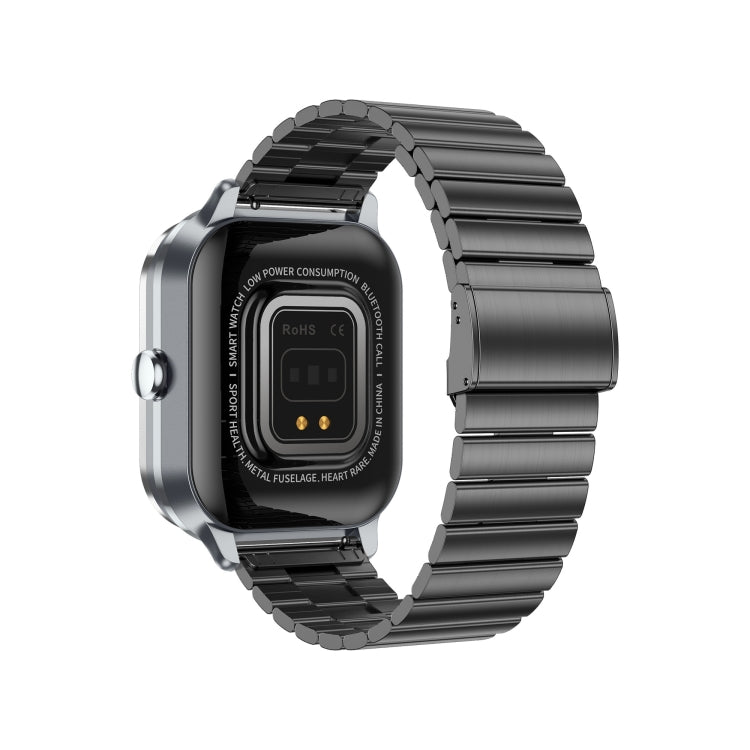 D8 Pro 2.01 inch 2 in 1 Bluetooth Earphone Steel Strap Smart Watch, Support NFC with Cover(Space Grey) by buy2fix