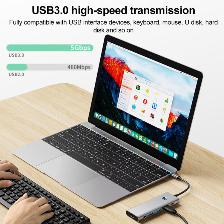 BYL-2410 9 in 1 Type-C to USB Multi-function Docking Station by buy2fix