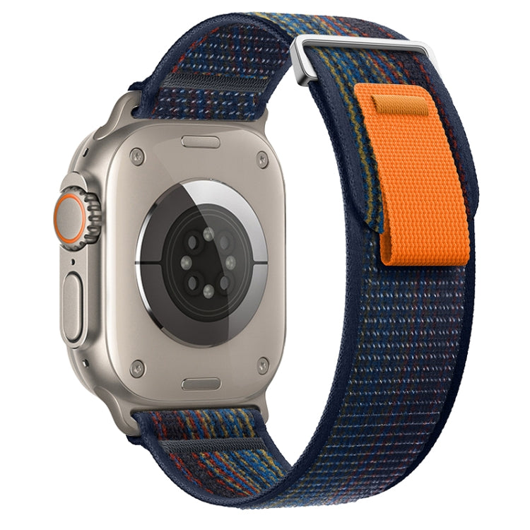 For Apple Watch Ultra 2 49mm Dual-Section Loop Nylon Watch Band(Royal Blue Orange) by buy2fix