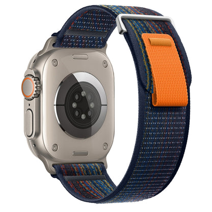 For Apple Watch Ultra 2 49mm Dual-Section Loop Nylon Watch Band(Royal Blue Orange) by buy2fix