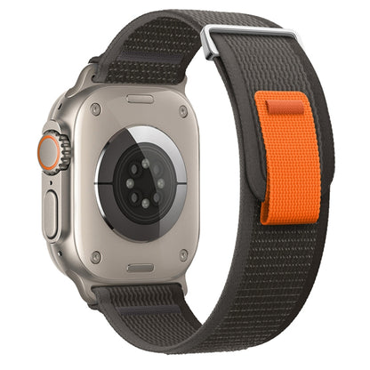 For Apple Watch Ultra 2 49mm Dual-Section Loop Nylon Watch Band(Black Grey) by buy2fix