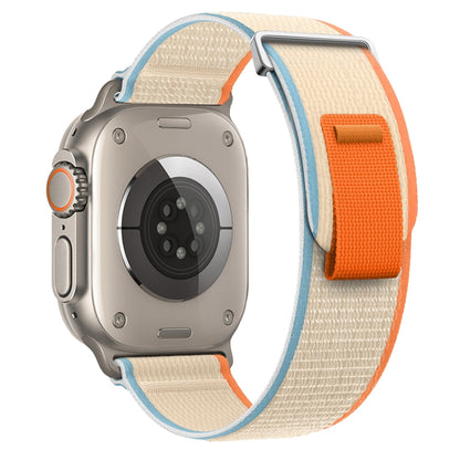 For Apple Watch Ultra 49mm Dual-Section Loop Nylon Watch Band(Milk White) by buy2fix