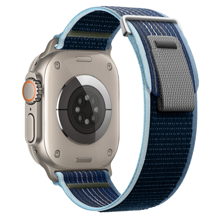 For Apple Watch Ultra 49mm Dual-Section Loop Nylon Watch Band(Storm Blue) by buy2fix