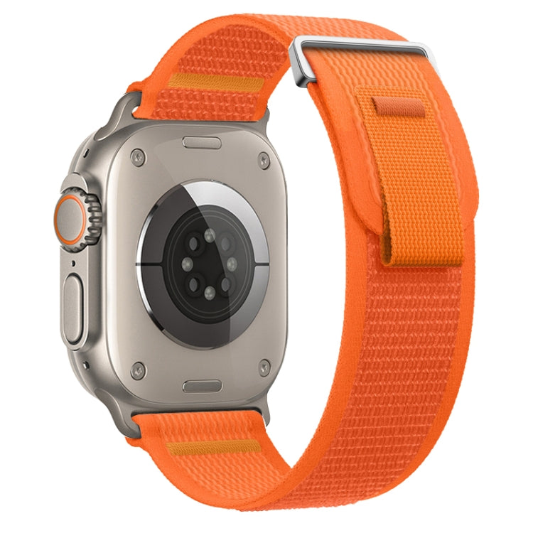 For Apple Watch Ultra 49mm Dual-Section Loop Nylon Watch Band(Orange) by buy2fix
