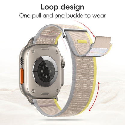 For Apple Watch Ultra 49mm Dual-Section Loop Nylon Watch Band(Dark Fir Green Orange) by buy2fix