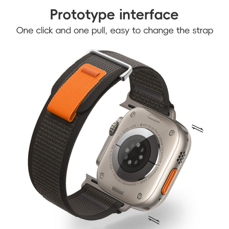 For Apple Watch Ultra 49mm Dual-Section Loop Nylon Watch Band(Dark Blue) by buy2fix