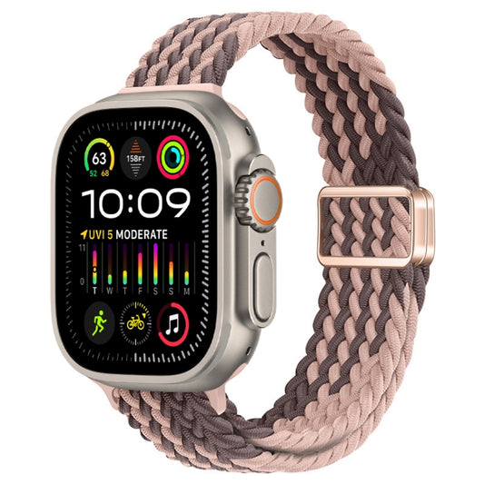 For Apple Watch Ultra 2 49mm Slim Magnetic Buckle Nylon Braided Watch Band(Smoky Violet) by buy2fix