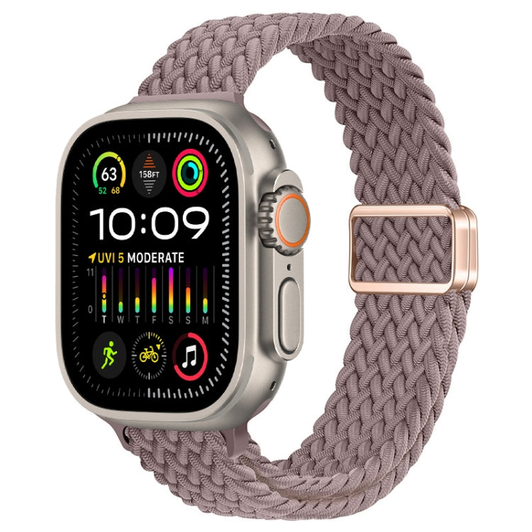For Apple Watch Ultra 2 49mm Slim Magnetic Buckle Nylon Braided Watch Band(Smoke Purple) by buy2fix
