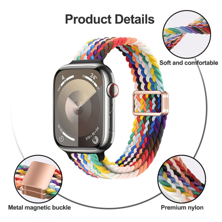 For Apple Watch Ultra 2 49mm Slim Magnetic Buckle Nylon Braided Watch Band(Smoke Purple) by buy2fix