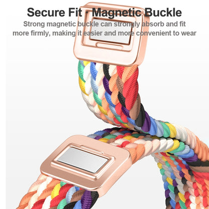 For Apple Watch Ultra 49mm Slim Magnetic Buckle Nylon Braided Watch Band(Spring Sakura) by buy2fix