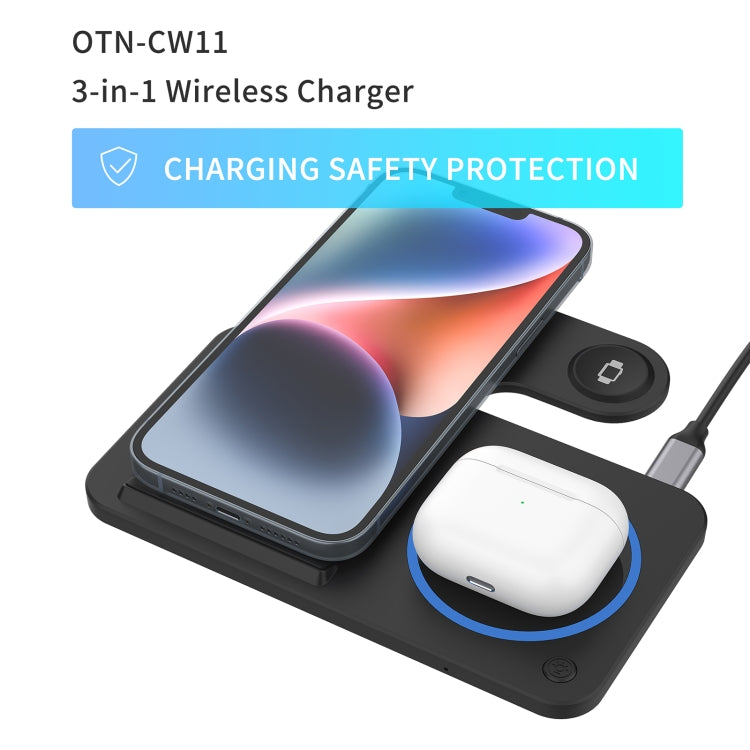 Onten CW11 3 in 1 Folding Wireless Charging(Black) by Onten