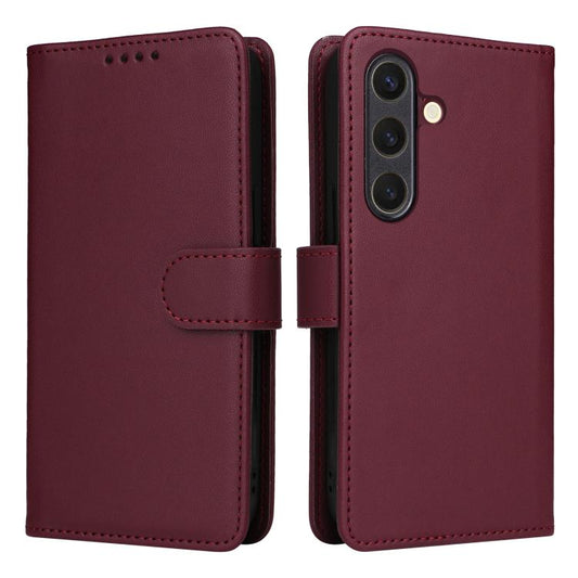 For Samsung Galaxy S25 5G BETOPNICE BN-005 2 in 1 Detachable Imitate Genuine Leather Phone Case(Wine Red) - Galaxy S25 5G Cases by BETOPNICE | Online Shopping UK | buy2fix