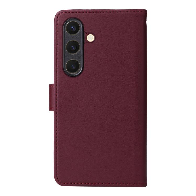 For Samsung Galaxy S25 5G BETOPNICE BN-005 2 in 1 Detachable Imitate Genuine Leather Phone Case(Wine Red) - Galaxy S25 5G Cases by BETOPNICE | Online Shopping UK | buy2fix