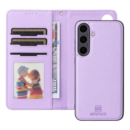 For Samsung Galaxy S25+ 5G BETOPNICE BN-005 2 in 1 Detachable Imitate Genuine Leather Phone Case(Light Purple) - Galaxy S25+ 5G Cases by BETOPNICE | Online Shopping UK | buy2fix