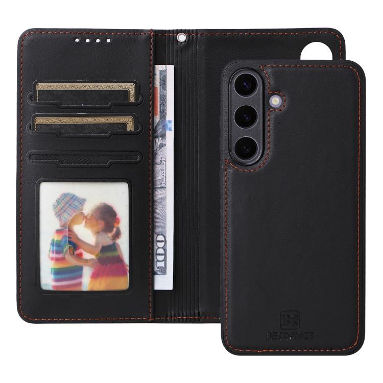For Samsung Galaxy S25+ 5G BETOPNICE BN-005 2 in 1 Detachable Imitate Genuine Leather Phone Case(Black) - Galaxy S25+ 5G Cases by BETOPNICE | Online Shopping UK | buy2fix