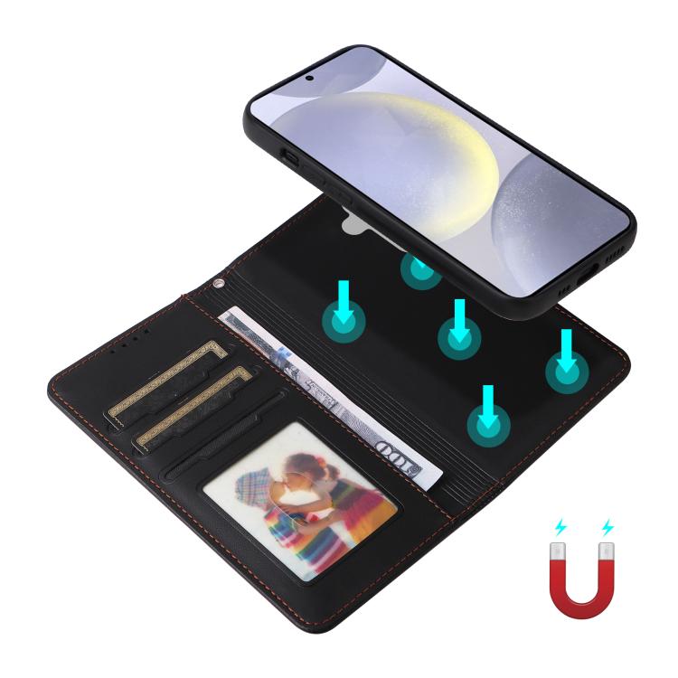 For Samsung Galaxy S25+ 5G BETOPNICE BN-005 2 in 1 Detachable Imitate Genuine Leather Phone Case(Black) - Galaxy S25+ 5G Cases by BETOPNICE | Online Shopping UK | buy2fix