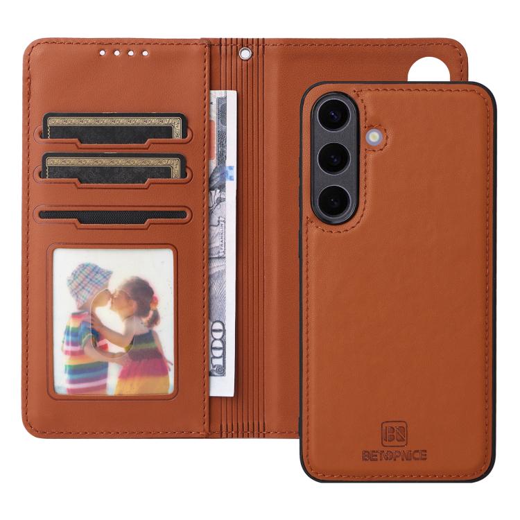 For Samsung Galaxy S25+ 5G BETOPNICE BN-005 2 in 1 Detachable Imitate Genuine Leather Phone Case(Brown) - Galaxy S25+ 5G Cases by BETOPNICE | Online Shopping UK | buy2fix