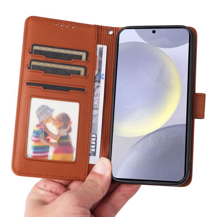 For Samsung Galaxy S25+ 5G BETOPNICE BN-005 2 in 1 Detachable Imitate Genuine Leather Phone Case(Brown) - Galaxy S25+ 5G Cases by BETOPNICE | Online Shopping UK | buy2fix