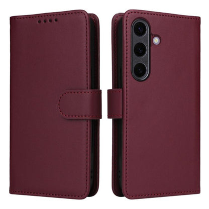 For Samsung Galaxy S25+ 5G BETOPNICE BN-005 2 in 1 Detachable Imitate Genuine Leather Phone Case(Wine Red) - Galaxy S25+ 5G Cases by BETOPNICE | Online Shopping UK | buy2fix
