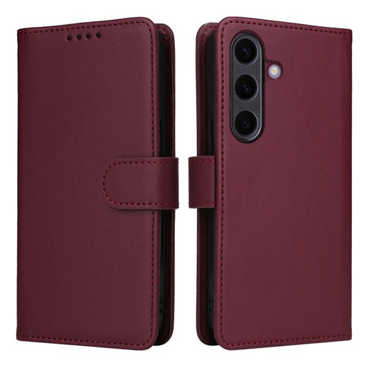 For Samsung Galaxy S25+ 5G BETOPNICE BN-005 2 in 1 Detachable Imitate Genuine Leather Phone Case(Wine Red) - Galaxy S25+ 5G Cases by BETOPNICE | Online Shopping UK | buy2fix