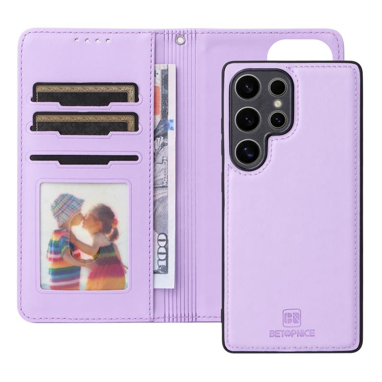 For Samsung Galaxy S25 Ultra 5G BETOPNICE BN-005 2 in 1 Detachable Imitate Genuine Leather Phone Case(Light Purple) - Galaxy S25 Ultra 5G Cases by BETOPNICE | Online Shopping UK | buy2fix
