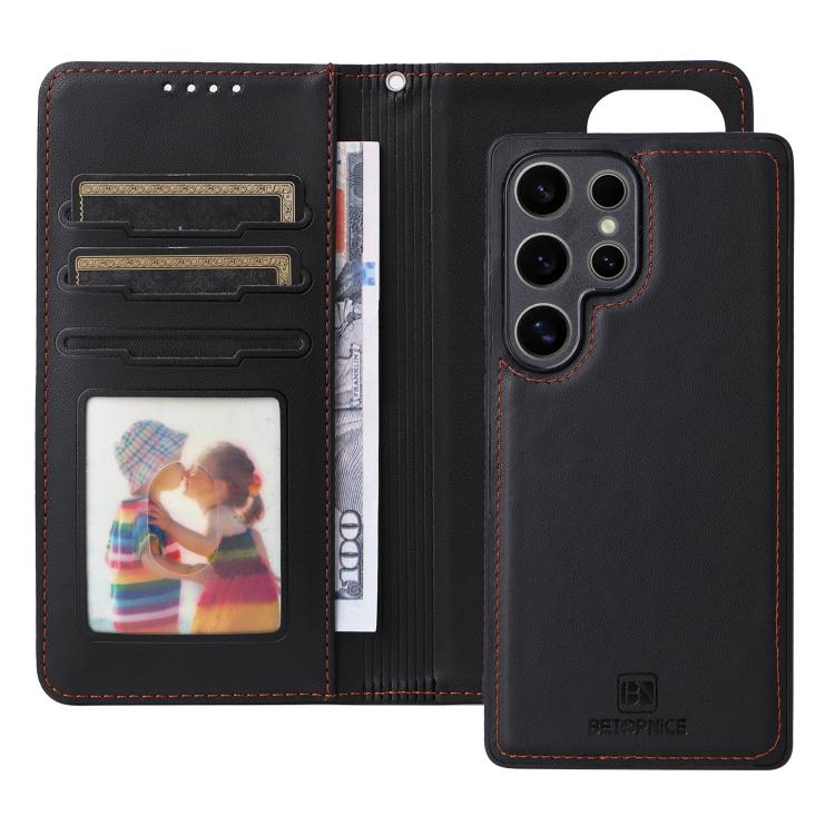 For Samsung Galaxy S25 Ultra 5G BETOPNICE BN-005 2 in 1 Detachable Imitate Genuine Leather Phone Case(Black) - Galaxy S25 Ultra 5G Cases by BETOPNICE | Online Shopping UK | buy2fix