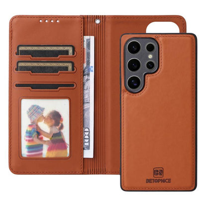For Samsung Galaxy S25 Ultra 5G BETOPNICE BN-005 2 in 1 Detachable Imitate Genuine Leather Phone Case(Brown) - Galaxy S25 Ultra 5G Cases by BETOPNICE | Online Shopping UK | buy2fix