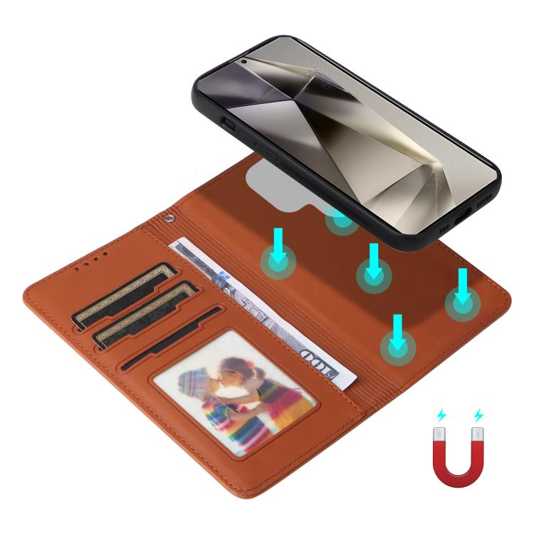 For Samsung Galaxy S25 Ultra 5G BETOPNICE BN-005 2 in 1 Detachable Imitate Genuine Leather Phone Case(Brown) - Galaxy S25 Ultra 5G Cases by BETOPNICE | Online Shopping UK | buy2fix