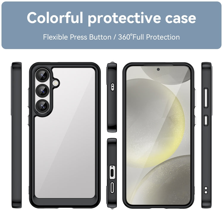 For Samsung Galaxy S25+ 5G Colorful Series Acrylic Hybrid TPU Phone Case(Black) by buy2fix
