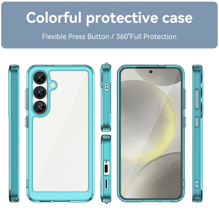 For Samsung Galaxy S25 5G Colorful Series Acrylic Hybrid TPU Phone Case(Transparent Blue) by buy2fix