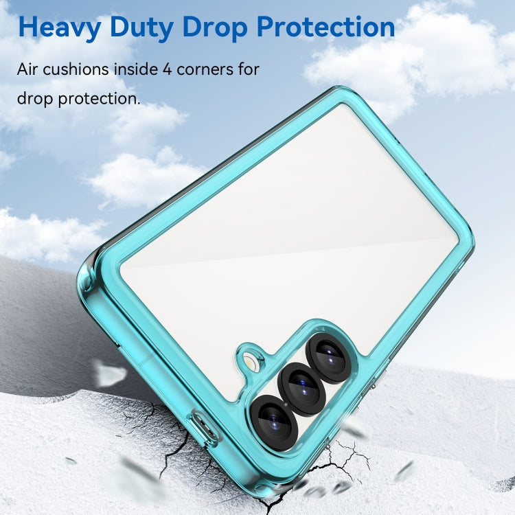 For Samsung Galaxy S25 5G Colorful Series Acrylic Hybrid TPU Phone Case(Transparent Blue) by buy2fix