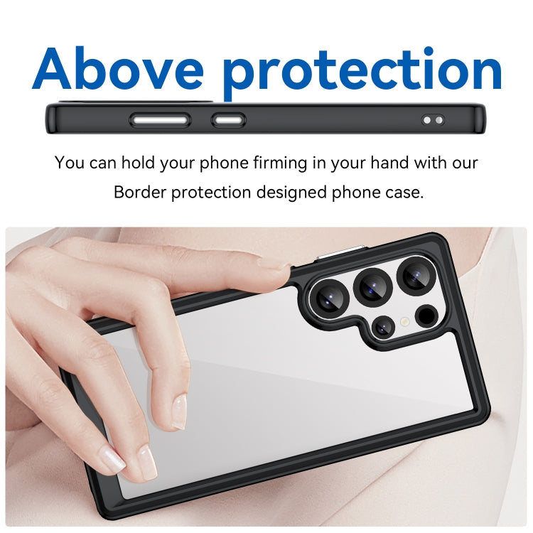 For Samsung Galaxy S25 Ultra 5G Colorful Series Acrylic Hybrid TPU Phone Case(Black) by buy2fix