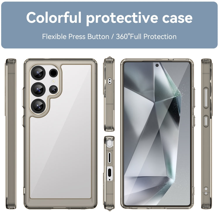 For Samsung Galaxy S25 Ultra 5G Colorful Series Acrylic Hybrid TPU Phone Case(Transparent Grey) by buy2fix