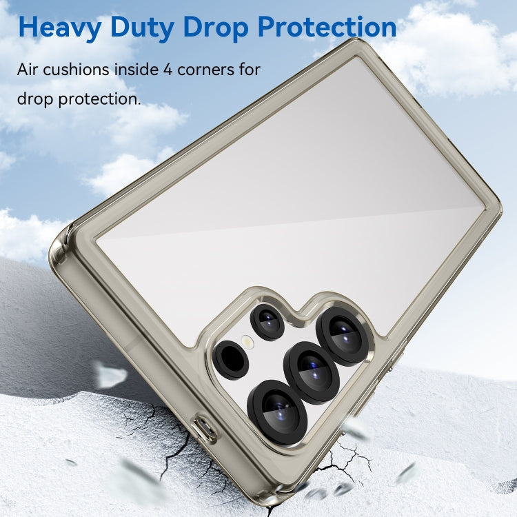 For Samsung Galaxy S25 Ultra 5G Colorful Series Acrylic Hybrid TPU Phone Case(Transparent Grey) by buy2fix