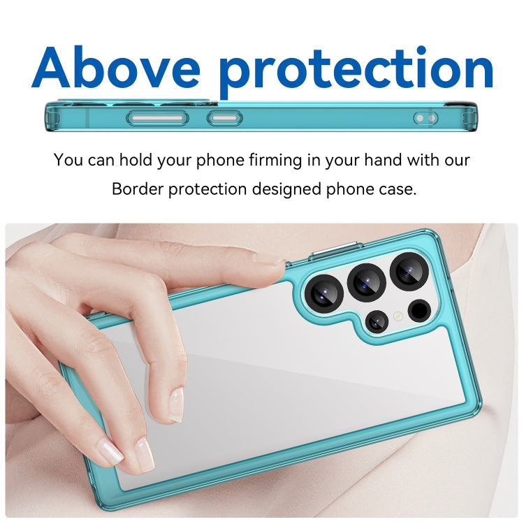For Samsung Galaxy S25 Ultra 5G Colorful Series Acrylic Hybrid TPU Phone Case(Transparent Blue) by buy2fix