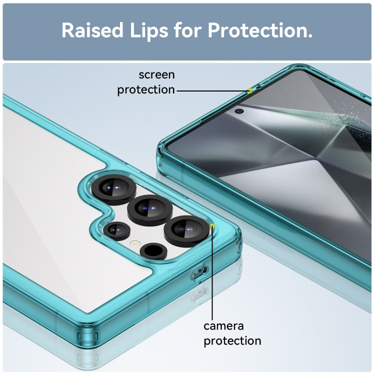 For Samsung Galaxy S25 Ultra 5G Colorful Series Acrylic Hybrid TPU Phone Case(Transparent Blue) by buy2fix