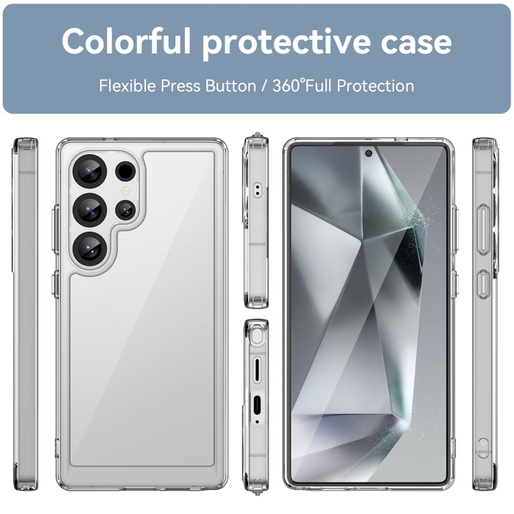 For Samsung Galaxy S25 Ultra 5G Colorful Series Acrylic Hybrid TPU Phone Case(Transparent) by buy2fix
