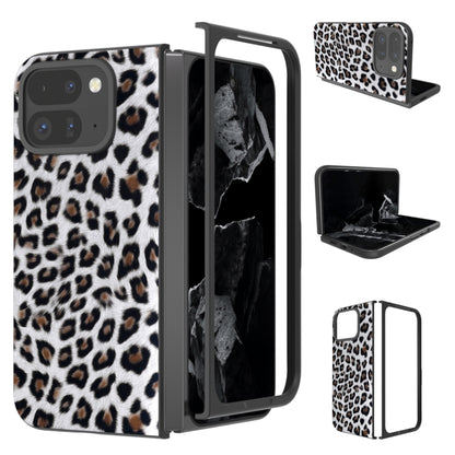 For Google Pixel 9 Pro Fold Black Frame Leopard Full Coverage Phone Case(Silver Leopard) by buy2fix