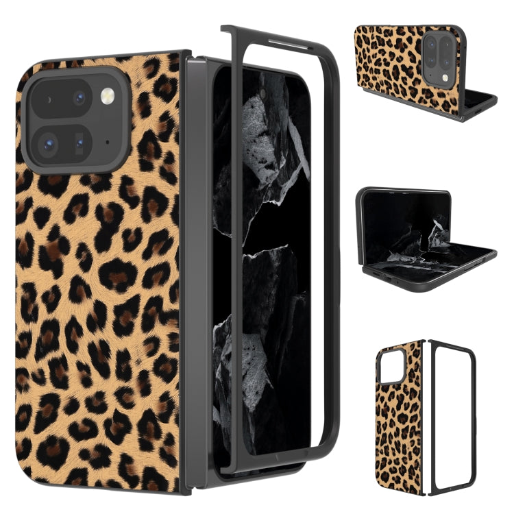 For Google Pixel 9 Pro Fold Black Frame Leopard Full Coverage Phone Case(Golden Leopard) by buy2fix