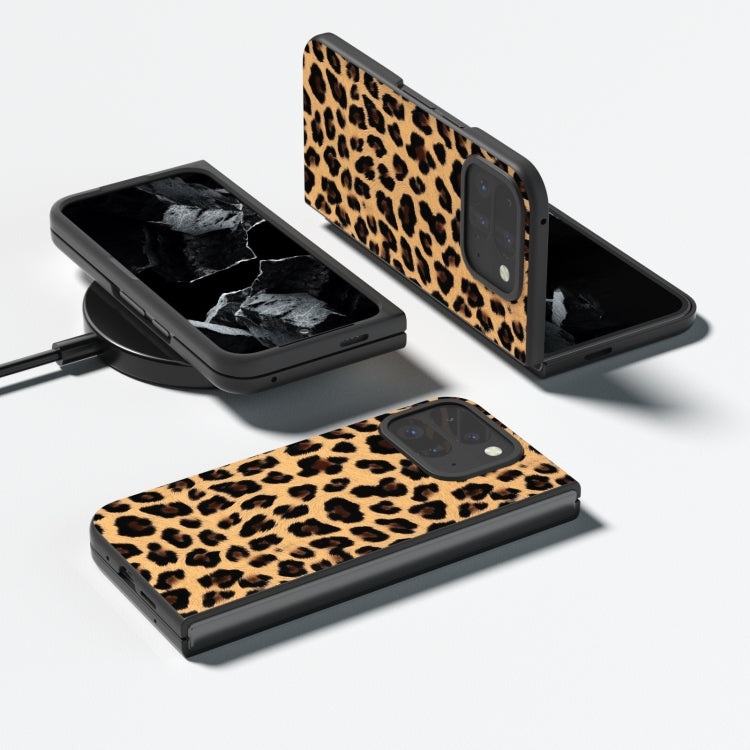 For Google Pixel 9 Pro Fold Black Frame Leopard Full Coverage Phone Case(Golden Leopard) by buy2fix