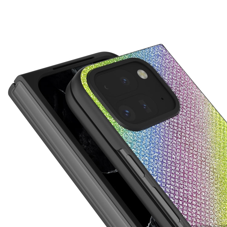 For Google Pixel 9 Pro Fold Diamond Frame Edge Full Coverage Phone Case(Rainbow Diamond) by buy2fix