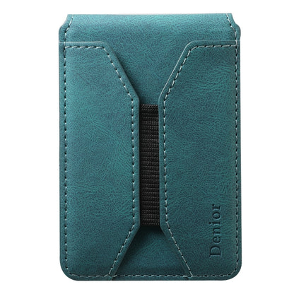 Denior V11 VV MagSafe Magnetic Phone PU Card Sleeve(Blue) - Adhesive Card Holders by Denior | Online Shopping UK | buy2fix
