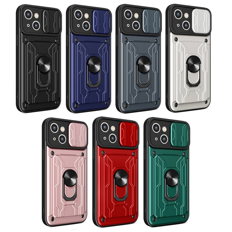 For iPhone 15 Plus Sliding Camshield TPU+PC Phone Case with Card Slot(Black) - iPhone 15 Plus Cases by buy2fix | Online Shopping UK | buy2fix