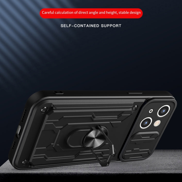 For iPhone 15 Plus Sliding Camshield TPU+PC Phone Case with Card Slot(Black) - iPhone 15 Plus Cases by buy2fix | Online Shopping UK | buy2fix