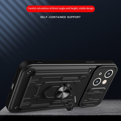 For iPhone 15 Plus Sliding Camshield TPU+PC Phone Case with Card Slot(Black) - iPhone 15 Plus Cases by buy2fix | Online Shopping UK | buy2fix
