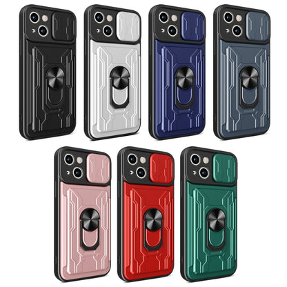 For iPhone 15 Sliding Camshield TPU+PC Phone Case with Card Slot(Black) - iPhone 15 Cases by buy2fix | Online Shopping UK | buy2fix