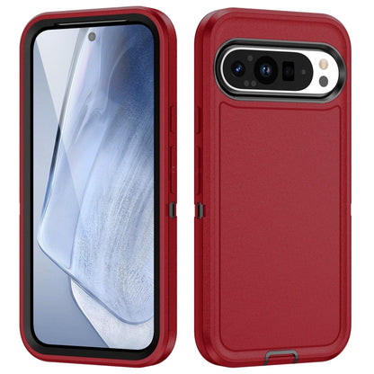 For Google Pixel 9 Pro Life Waterproof Rugged PC + Silicone Phone Case(Red + Black) by buy2fix