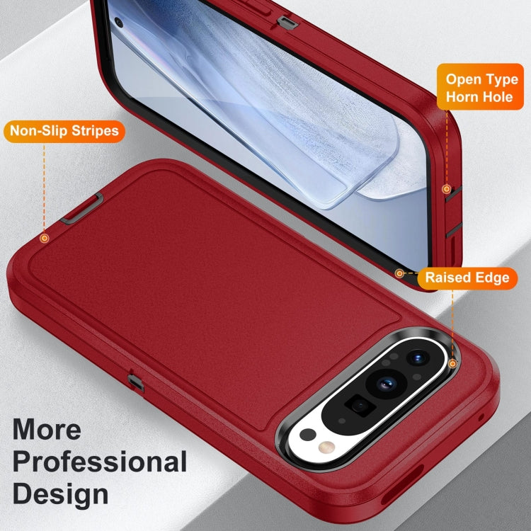 For Google Pixel 9 Pro Life Waterproof Rugged PC + Silicone Phone Case(Red + Black) by buy2fix