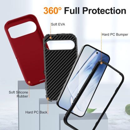 For Google Pixel 9 Pro Life Waterproof Rugged PC + Silicone Phone Case(Red + Black) by buy2fix